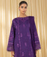 Women's Unstitched Fine Cotton Satin Embroidered Purple 3 Piece Suit